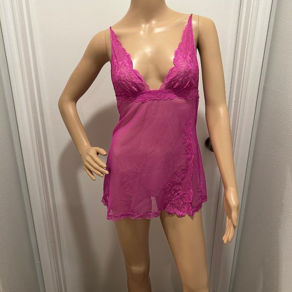 Vintage Victoria's Secret Lace Appliqué Babydoll - Picture 8 of 9